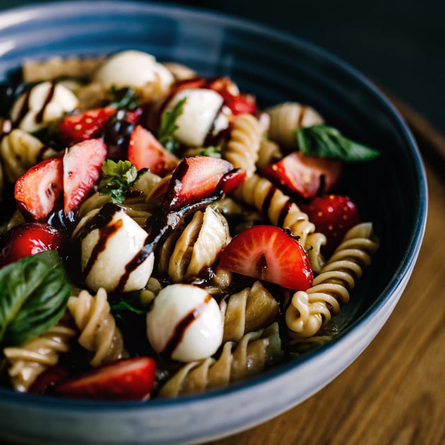 5-Ingredient Strawberry Caprese Pasta Salad
