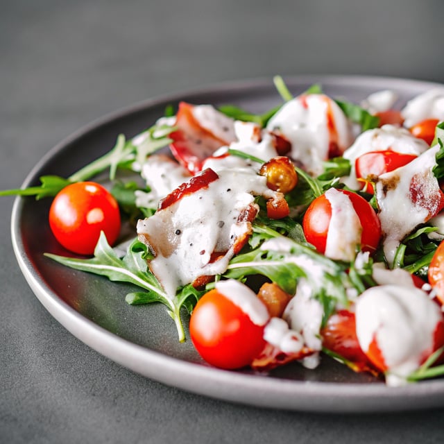 Arugula Salad with Bacon, Tomatoes & Buttermilk Dressing