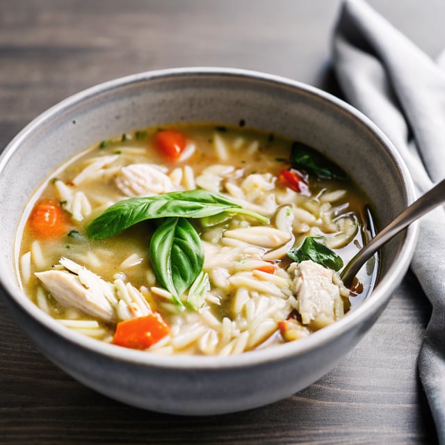 Basil, Chicken & Orzo Soup