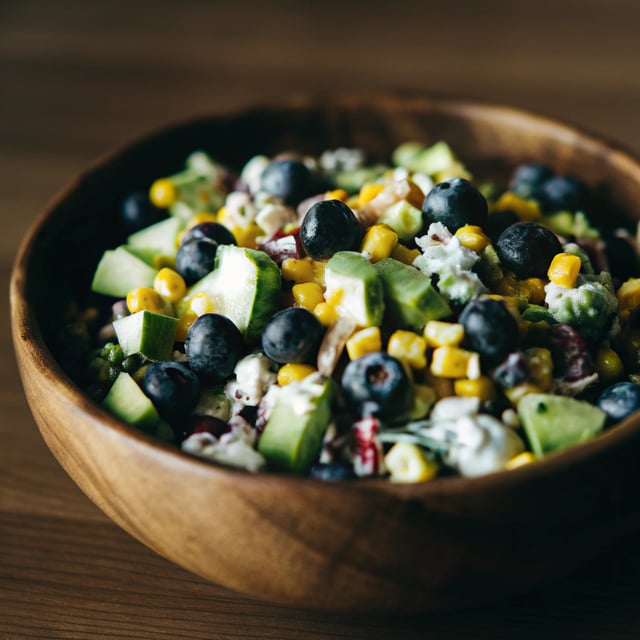 Blueberry, Corn and Avocado Chopped Salad