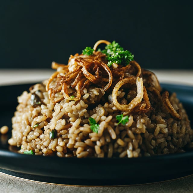 Brown Rice Mujadara