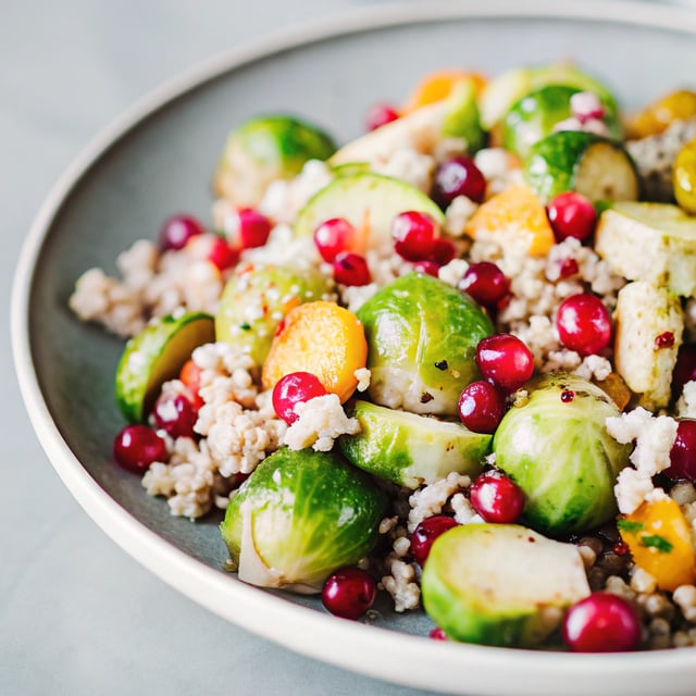 Brussels Sprouts, Cranberry and Quinoa Salad