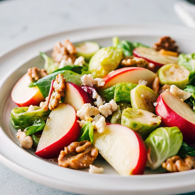 Brussels Sprouts Salad with Apples and Walnuts