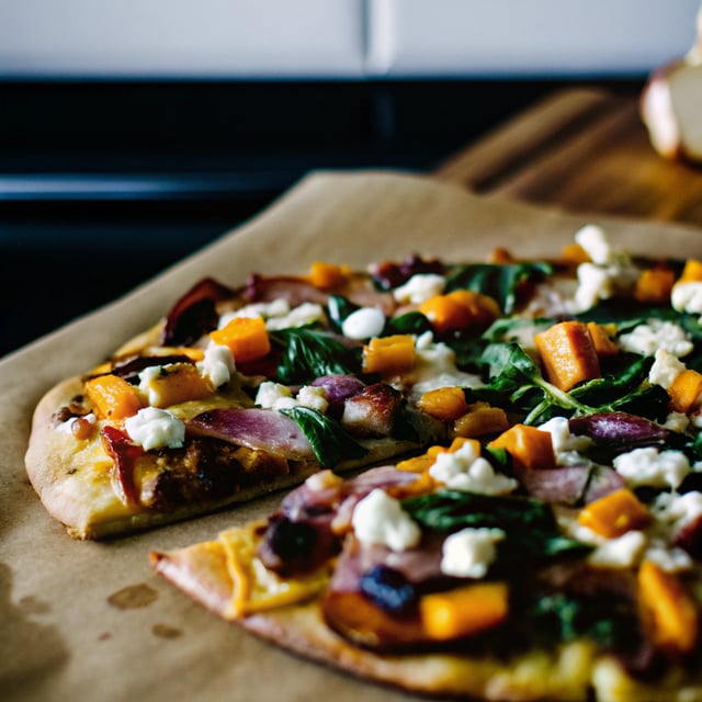 Butternut, Bacon, Spinach & Feta Pizza