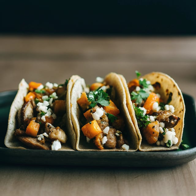 Butternut Squash and Mushroom Tacos
