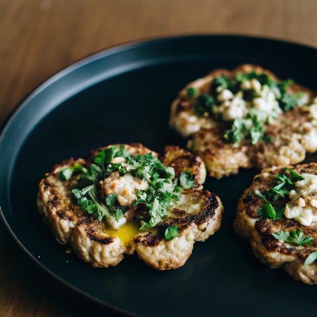 Cauliflower Steaks with Hummus and Gremolata
