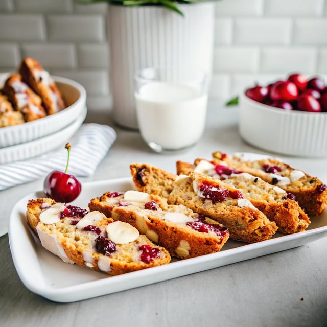 Cherry, Almond & White Chocolate Biscotti