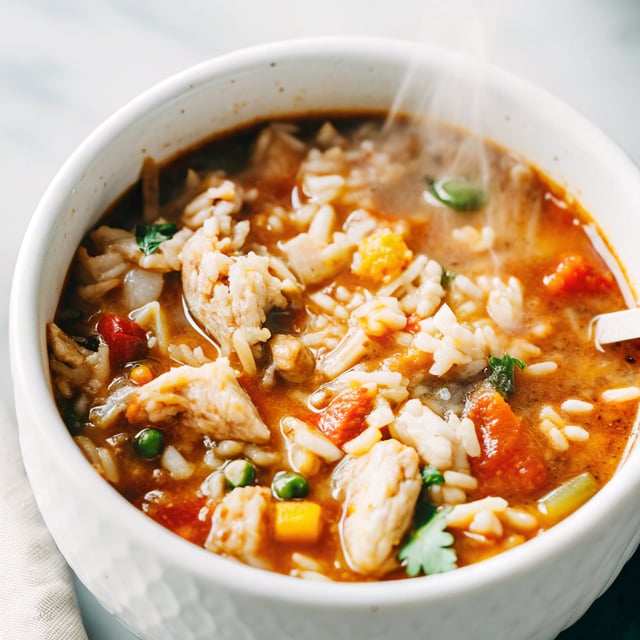Creamy Buffalo Chicken and Rice Soup