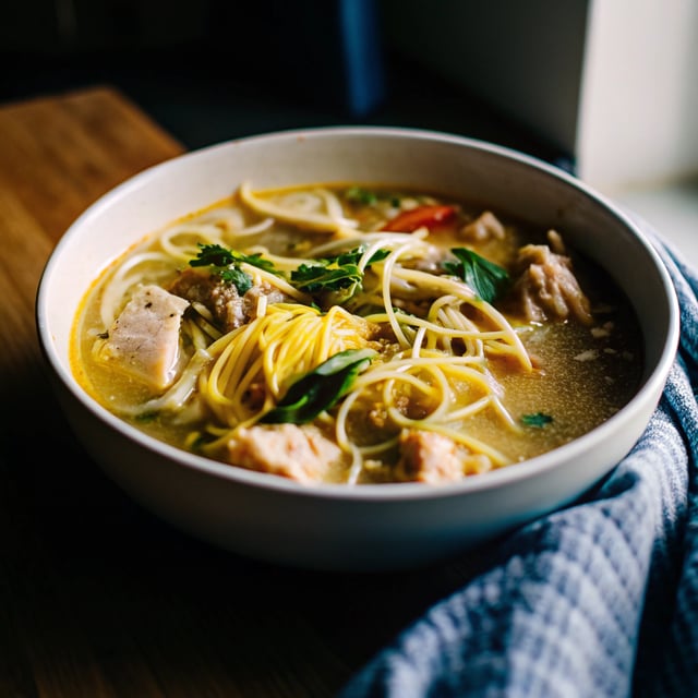Creamy Lemon Chicken Noodle Soup
