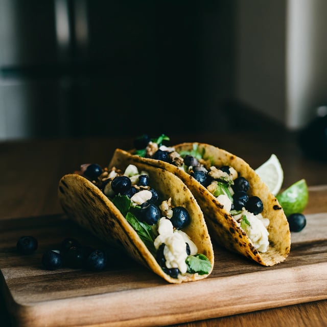 Fish Tacos with Blueberry-Almond Salsa