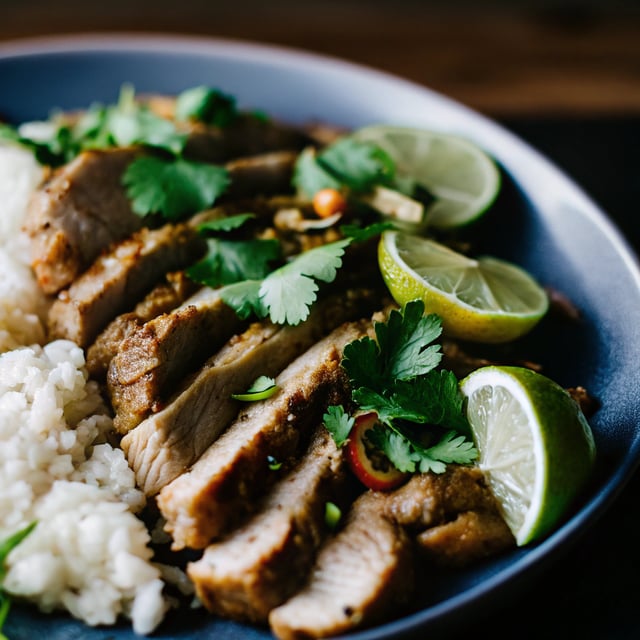 Ginger Lime Pork with Coconut Rice