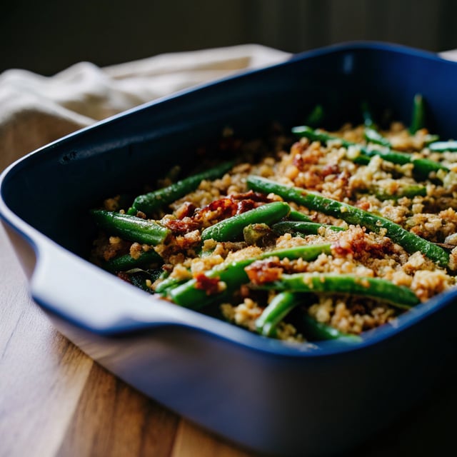 Green Beans with Bacon Breadcrumbs