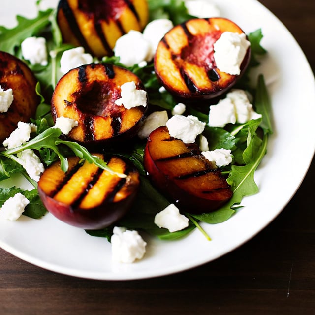 Grilled Peaches, Arugula & Feta Salad