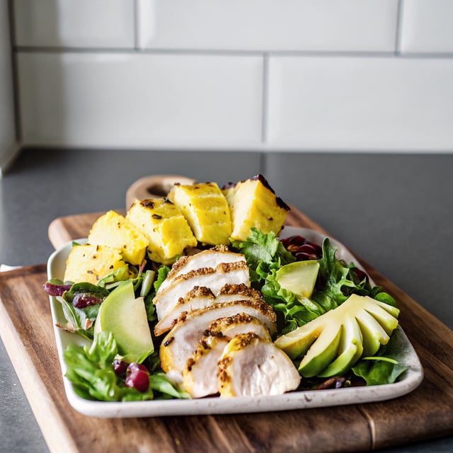 Grilled Pineapple, Chicken and Avocado Salad