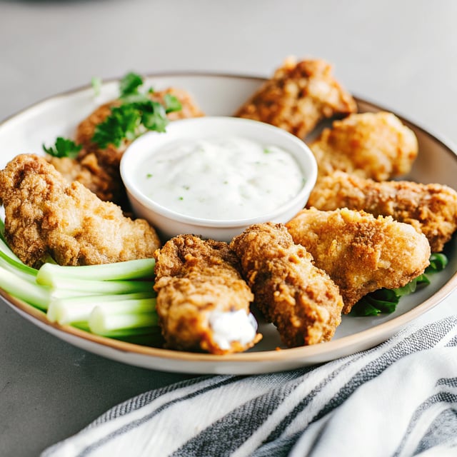 Healthier Crispy Baked Chicken with Greek Yogurt Ranch Sauce