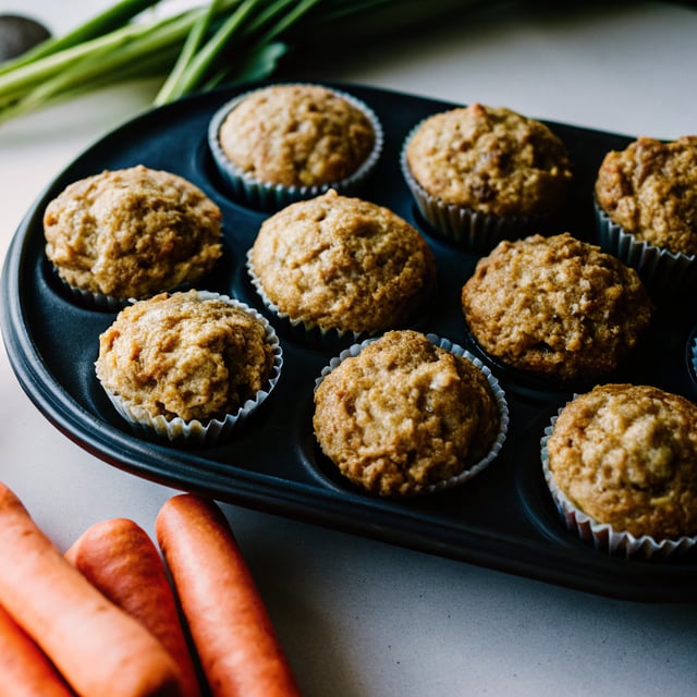 Healthy Carrot Cake Muffins
