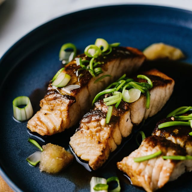 Honey Salmon with Ginger Scallion Sauce