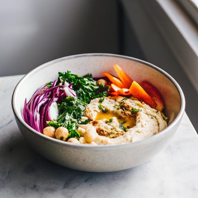 Hummus and Veggies Breakfast Bowl