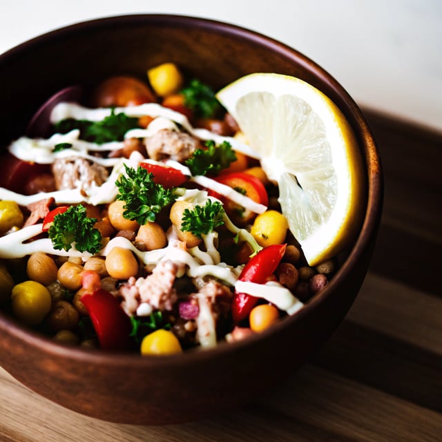 Lemon Tahini Chickpea Tuna Salad