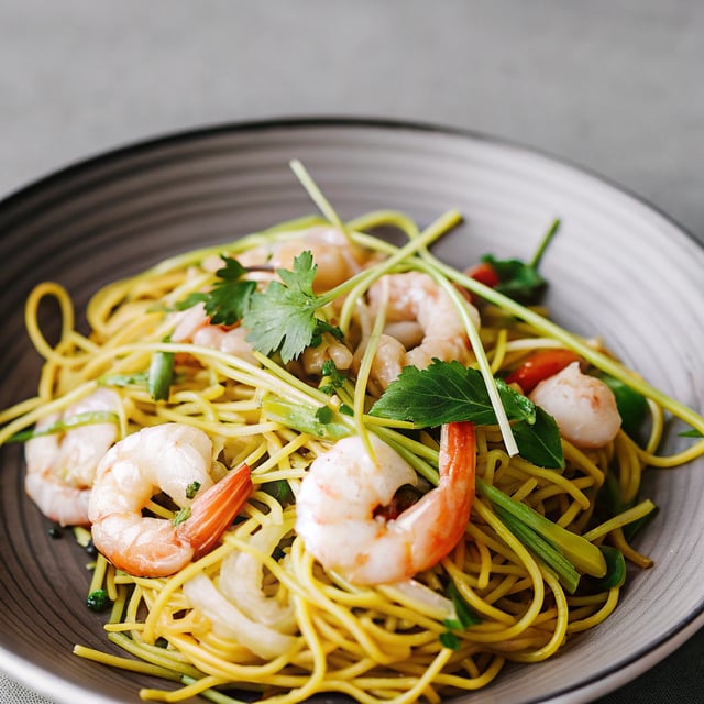 Lemongrass Coconut Noodles with Shrimp