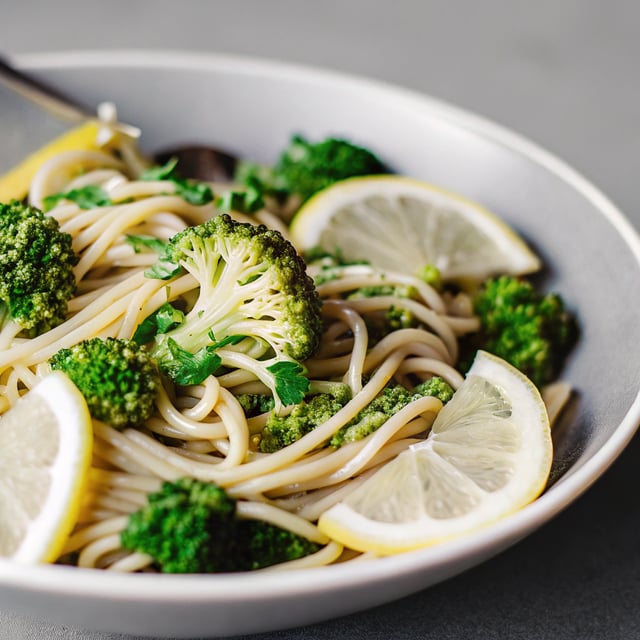 Lemony Broccoli Pesto Pasta
