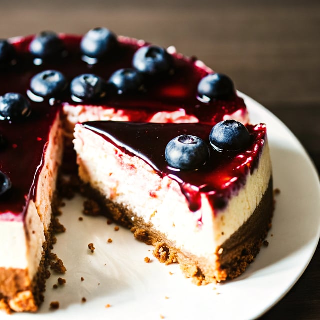 Lighter Blueberry Cheesecake