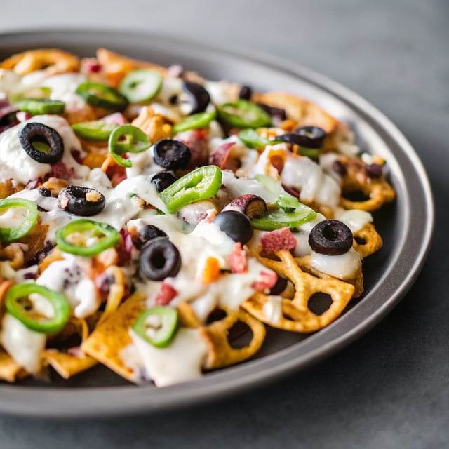 Loaded Cheesy Pretzel Nachos