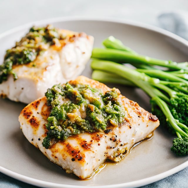 Mahi Mahi with Chimichurri Sauce & Broccolini