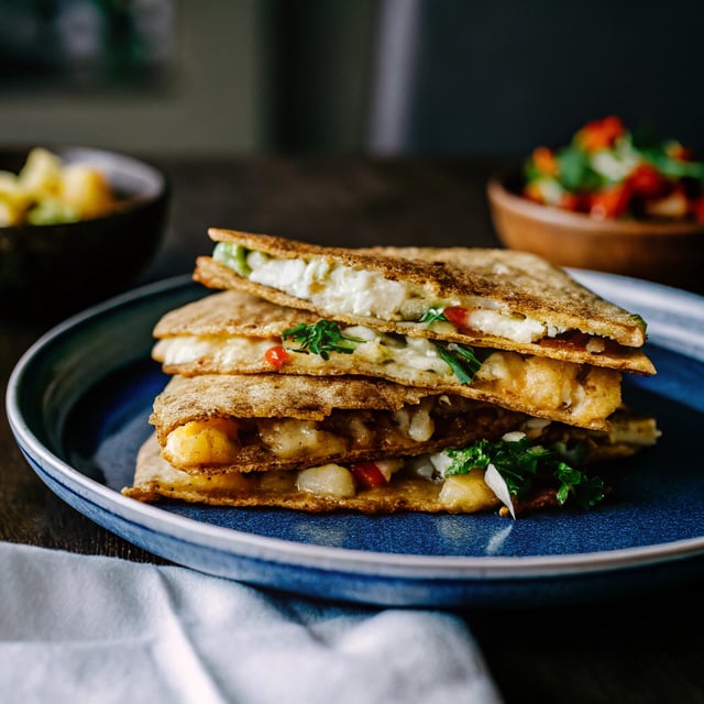 Parmesan-Crusted Shrimp Quesadillas