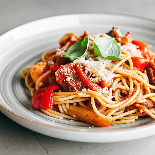 Pasta with Roasted Red Pepper Sauce