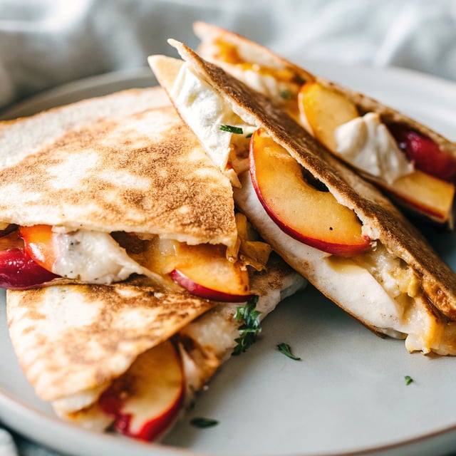Peach, Chicken & Pepper Jack Quesadillas