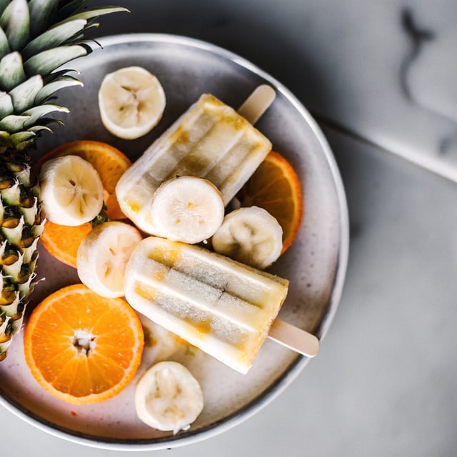 Pineapple Orange Banana Popsicles