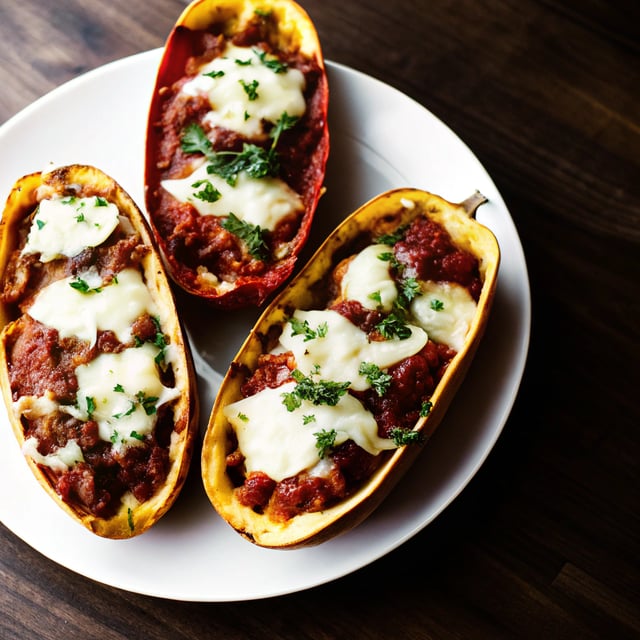 Pizza Spaghetti Squash Boats