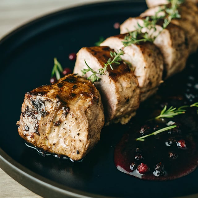 Pork Tenderloin with Burgundy Peppercorn Sauce