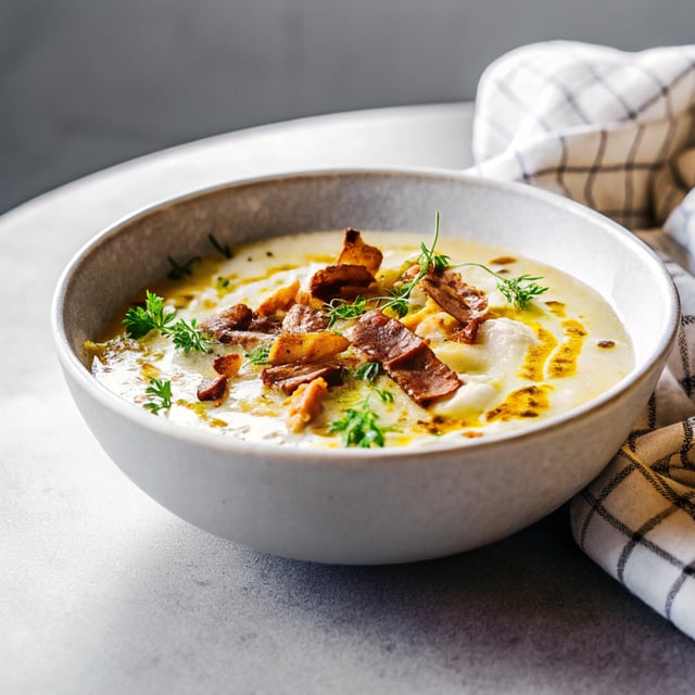 Potato Soup with Bacon & Truffle Oil