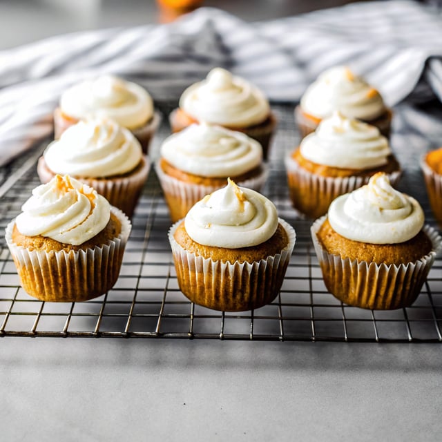 Pumpkin Cupcakes With Cream Cheese Frosting