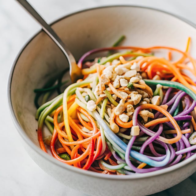 Rainbow Peanut Noodles
