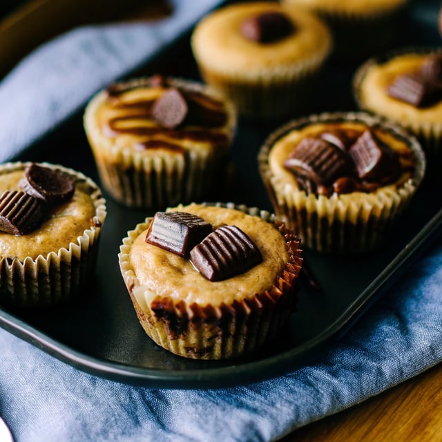 Reese’s Peanut Butter Chocolate Mini Cheesecakes