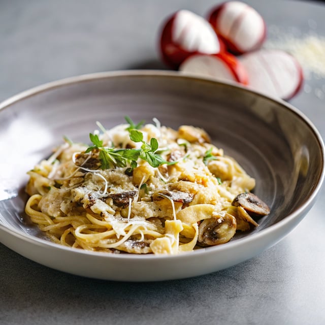 Roasted Garlic & Mushroom Pasta