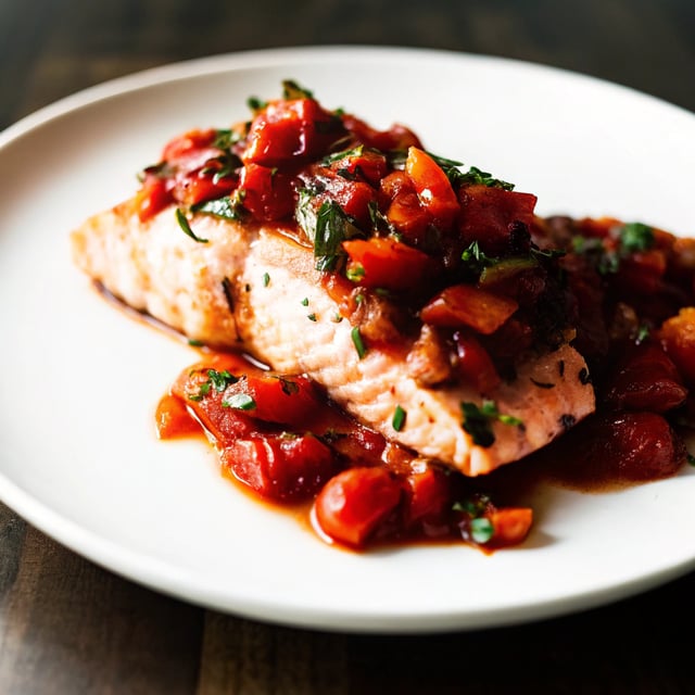 Salmon with Burst Tomato Sauce