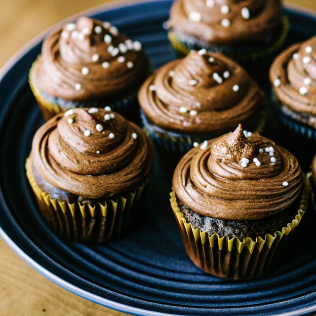 Salted Dark Chocolate Cupcakes