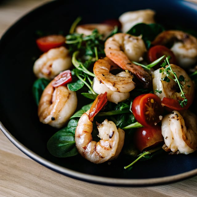 Sautéed Shrimp with Spinach & Tomatoes