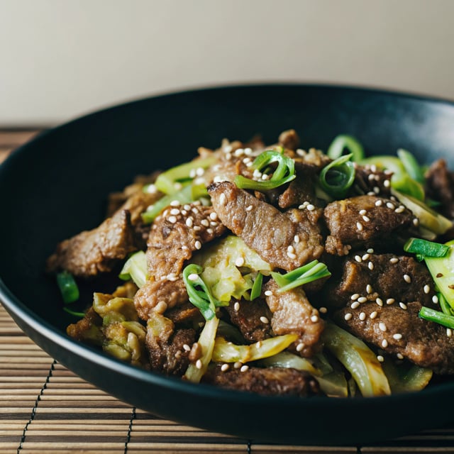Sesame Beef and Cabbage Stir-Fry