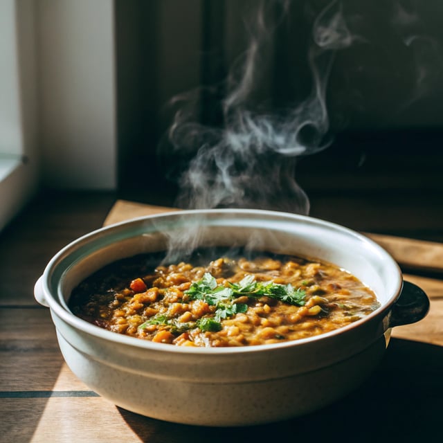 Slow Cooker Curried Lentil Soup