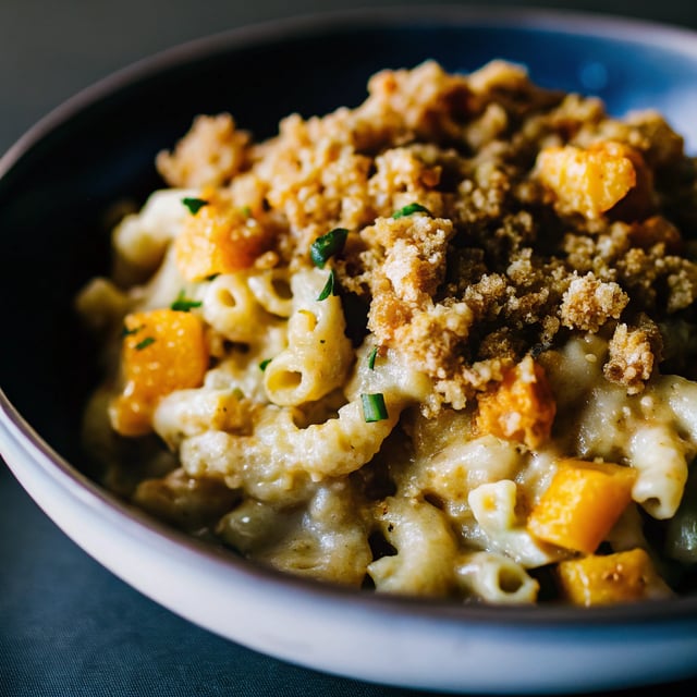 Smoky Pumpkin Mac and Cheese with Garlicky Breadcrumbs