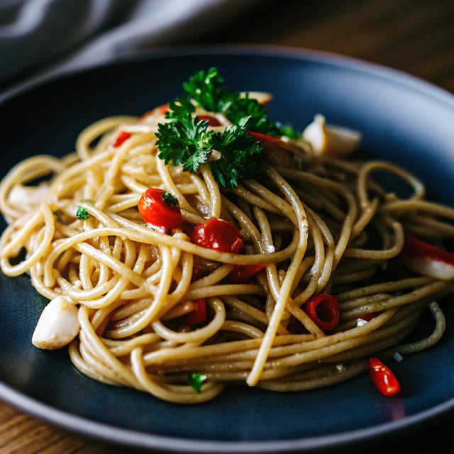 Spaghetti Aglio, Olio E Peperoncino (Spaghetti With Garlic, Olive Oil & Chili Peppers)