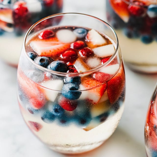 Sparkling Red, White and Blue Sangria