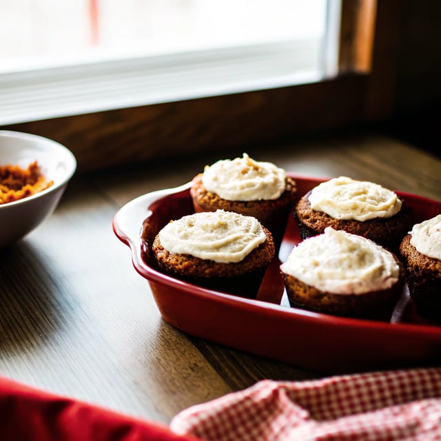 Spiced Butternut Squash Cupcakes with Maple Cream Cheese Frosting