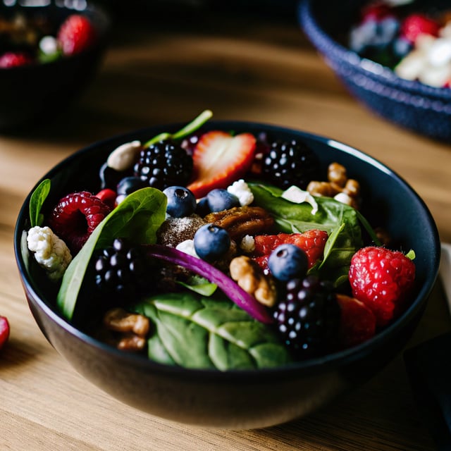 Spinach Berry Salad with Blackberry-Balsamic Vinaigrette
