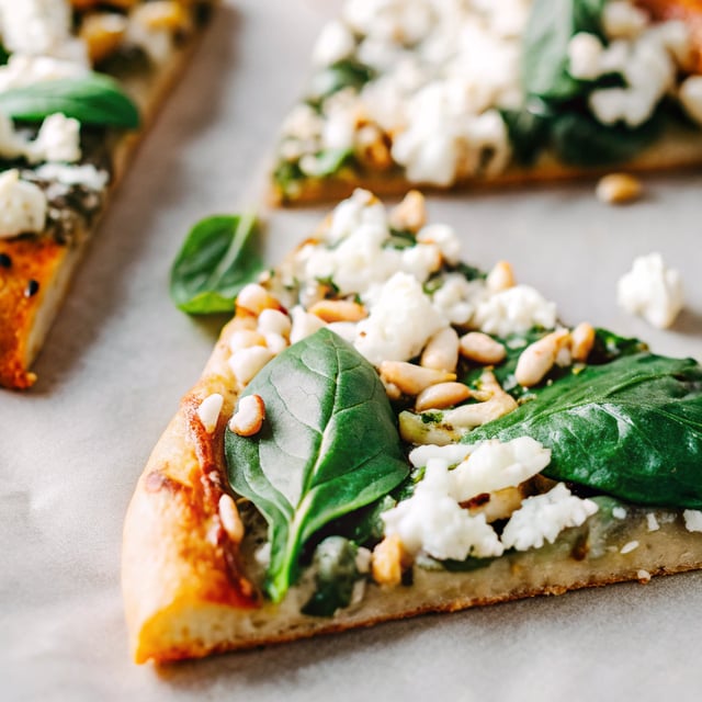 Spinach, Feta & Pine Nut Pizza
